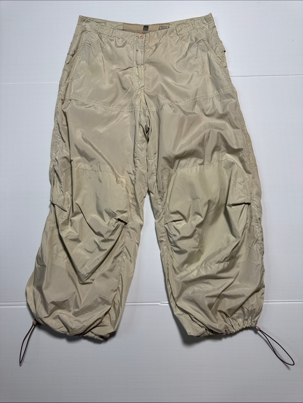 Marithé + François Girbaud VTG Neutral Nylon Windbreaker Parachute Pants Rare 29